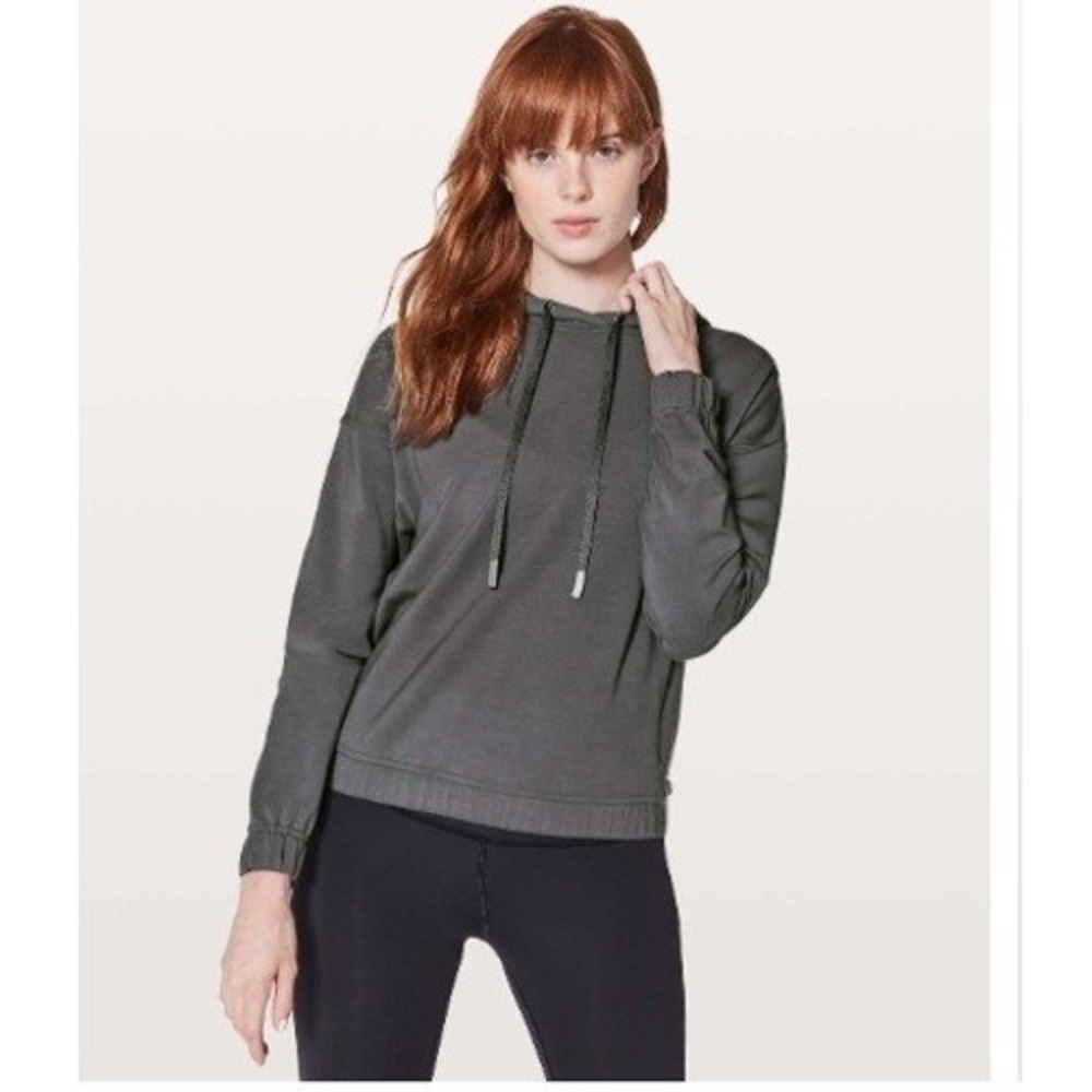 Lululemon Dark Shadow Gray Crossover Back Pullover Hoodie Relaxed Fit 4
